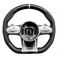 Volant en fibre de carbone noir brillant avec poignées ergonomiques pour Mercedes-Benz AMG GT C63 S63 GLC63 2019-2024 – Amélioration