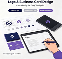 Service de conception de marque personnalisée, logo, carte de visite, image principale du produit, conception graphique vectorielle, conseil en matière de marque