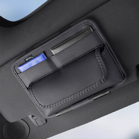 Organisateur de visière en cuir Nappa, sac de rangement, étui à lunettes, fentes pour cartes robustes, durable, sûr, ajustement universel, pour BMW Toyota Honda