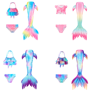 Gran oferta, 3 uds., disfraz de cola de sirena para niños, trajes de baño para niñas, traje de cola de sirena para niños, regalo de cumpleaños para niñas de 2 a 12 años - Product Image 1