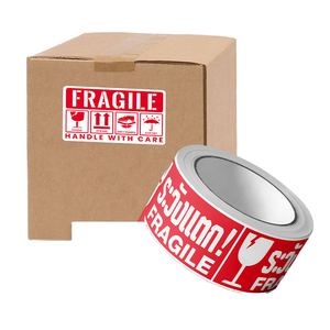 Etiqueta Adhesiva de PVC Impermeable Anti-Falsificación, Etiqueta de Envío Frágil y Irrompible, Logotipo Personalizado, Diseño Rectangular de Alta Calidad - Product Image 1