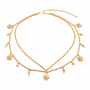 Sun <b>Moon</b> Star Waist Chain Gold Zinc Alloy Body Chain For Party Fashion Jewelry - Product Image 5