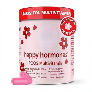Cápsulas de Multivitaminas Happy Hormones con Inositol, Listas <span class=keywords><strong>para</strong></span> Envío Internacional, 30 Porciones, Mejora la Memoria y el Sueño, en Envase de Frasco - Product Image 1