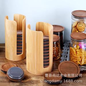 Cross-border wooden Mason jar lid storage <b>box</b>, Mason jar lid storage rack, cup lid storage <b>box</b>, <b>makeup</b> remover pad storage <b>box</b> - Product Image 2