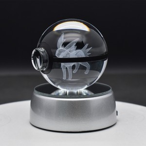 Base LED in Cristallo K9 Lucido Trasparente Stile Arte Popolare Europea 50mm con Incisione Laser 3D Personalizzata, Vendita all'Ingrosso dalla Fabbrica - Product Image 3