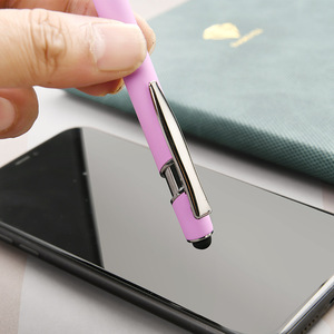 Metal Push Button Gel <b>Pen</b> 0.5 Mm Writing Width Customizable Logo Promotional <b>Pen</b> With Touchscreen Tip - Product Image 2