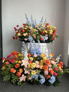 Camino de Flores Artificiales para Pasillo, Verde Oscuro, Rosa Intenso, Centro de Mesa, Arreglo de Plantas, Guirnalda de Vegetación, Flores Silvestres - Product Image 5