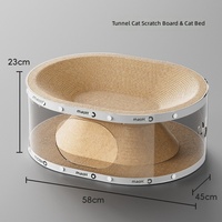 Grattoir pour chat de luxe, grand format, double couche, transparent, minimaliste, résistant à l'usure, en carton noir anti-déchirure pour intérieur