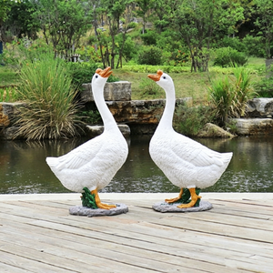Statuetta di Oca Bianca in Resina, Decorazione per Cortile e <span class=keywords><strong>Giardino</strong></span>, Statua Animale Simulata per Paesaggistica - Product Image 5