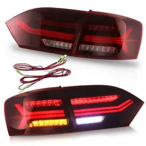 Personalizado CLARAS VERMELHO Lanternas Traseiras LED lâmpada traseira da Luz Da Cauda Ligue Sequential Signal Para volkswagen para VW Jetta para MK6 2011 - 2014