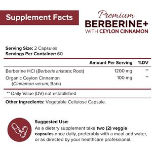 Premium berine HCL 1200mg kapsul Plus murni sejati Ceylon suplemen kayu manis untuk dewasa - Product Image 5