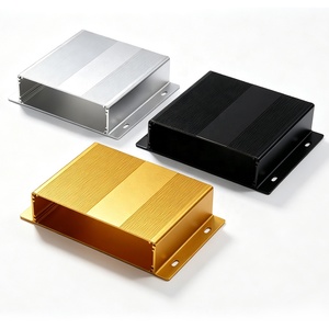ตู้อุปกรณ์อะลูมิเนียมอโนไดซ์ กล่องระบายความร้อนแบบอัดขึ้นรูป CNC สำหรับอุปกรณ์อิเล็กทรอนิกส์ กล่อง PCB สีเงินดำ ตู้อะลูมิเนียม - Product Image 1