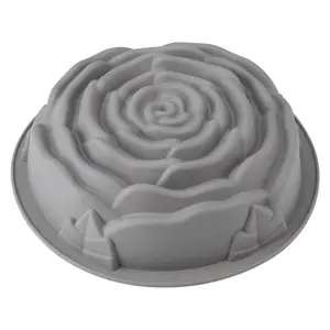 Logo personalizzato mafen flower big rose bundt a forma di stella arrivo prezzo ragionevole stampo per torta rotondo in silicone