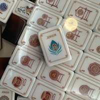 Tuiles de Mahjong en Acrylique de Luxe Vintage Dynasty, Mahjong Américain avec Design Dos Écaille de Tortue et Tapis de Jeu Imprimé Phénix Élégant