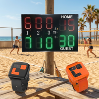 Tableau de score numérique GANXIN pour terrain de padel intérieur/extérieur, tableau de score LED portable pour jeux de tennis de plage avec contrôle par montre