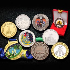 Gold Silver Commemorative Coins Enamel Souvenir Zinc Alloy Metal Coin Custom 3D <b>Brass</b> Metal Engraved Challenge Coin - Product Image 1