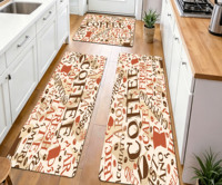 Ensemble de tapis de cuisine antidérapants à motifs floraux, design moderne et minimaliste, tapis absorbant l'eau et résistant à l'huile, tapis rembourré pour les zones d'évier