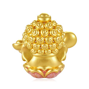 Personnalisable luxe micro-dur or haut de gamme bijoux en or 24k pur trésor bracelet en forme de bouddha perlé - Product Image 2