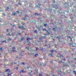 Thời trang mới sáng bóng nhung trắng cơ sở sequin vải 3D màu hồng óng ánh vỏ căng paillettes velluto ricamo tessuto - Product Image 2