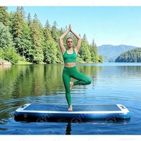 Tapis de méditation aquatique gonflable le plus vendu, plateforme flottante de yoga pour jardin, piscine et studio de yoga