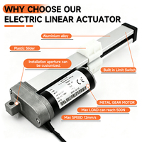 Actionneur linéaire électrique à moteur CC pour machines agricoles, 8 pouces, contrôle d'élevage avicole, 24V, haute vitesse, IP54, 2000N, pour vélo électrique et ventilateur