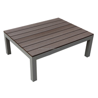 Ensemble de canapé d'angle en aluminium moderne en forme de L Joye Leisure avec plateau de table en contreplaqué pour jardin, terrasse et hôtel