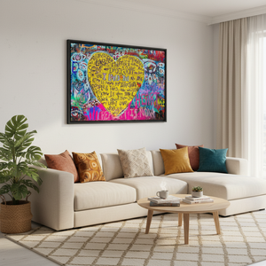 Printed <b>Canvas</b> Artwork: Banksy Style Bohemian Wall Decor,BLACK <b>FRAMED</b> <b>CANVAS</b> - Product Image 3