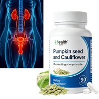 Capsules de graines de citrouille, extrait pur de chou-fleur, compléments alimentaires à base de plantes de qualité supérieure pour hommes et adolescents, végétaliens, faibles en gras, 90 capsules par jour