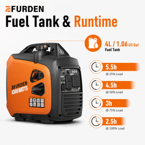 Efurden Super Quiet Silent Inverter <b>Generator</b> 3300W 4.13KVA Portable Home Backup Camping Power - Product Image 6