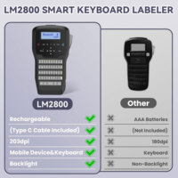 Imprimante d'étiquettes portable Bluetooth durable OEM LM2800 avec clavier, machine portable pour l'organisation, type d'écriture, taille maximale du papier 12 mm