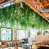 Lianes de Plantes Vertes Artificielles Suspendues Décoratives pour Design de Plafond de Restaurant