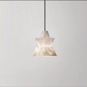 Luminaire suspendu en marbre espagnol design, blanc, LED, long cordon, pour salon, salle à manger, chambre - Product Image 5