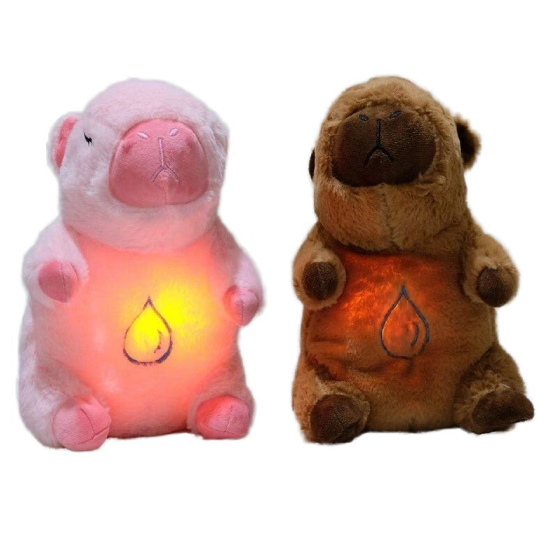 Новый дышащий медведь Capibala Capybara, светящийся звук, детская Спящая кукла, Успокаивающая игрушка, сделанная плюшевой хлопок, день рождения