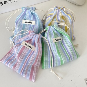 Bolsa <span class=keywords><strong>de</strong></span> Almacenamiento con Cordón y Rayas, Bolsa <span class=keywords><strong>de</strong></span> Cosméticos Promocional con Cordón, Bolsa <span class=keywords><strong>de</strong></span> Maquillaje para Mujer, Bolsa para Lápiz Labial - Product Image 2