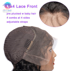 Perruque bouclée 9A pour cheveux blhairbrésiliens Perruques tressées Hthaird Cheveux brésiliens avant en dentelle pour femmes, dentelle sans colle Fhair <span class=keywords><strong>Meche</strong></span> Brown Long - Product Image 4