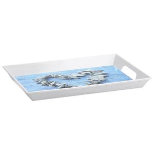 Plateau décoratif rectangulaire en mélamine avec motif coquillage pour la décoration de la maison - Product Image 1