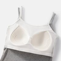 Camisole pour femme avec soutien-gorge intégré, bretelles spaghetti, haute élasticité, respirante, OEM ODM