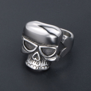 Skull <b>Ring</b> Men's Geometric Skeleton Design SA826 Gift Jewelry - Product Image 4