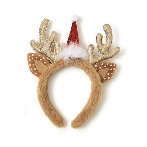 Christmas hat with deer antlers-plush ear headband
