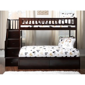 <span class=keywords><strong>Lit</strong></span> superposé en bois massif pour enfants avec tiroirs de rangement gris - Product Image 3