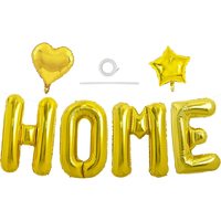 Ensemble de ballons en feuille d'aluminium HOME, ballons en Mylar dorés en forme de cœur et d'étoile, décoration pour fête de bienvenue, nouvel an, Xoxo