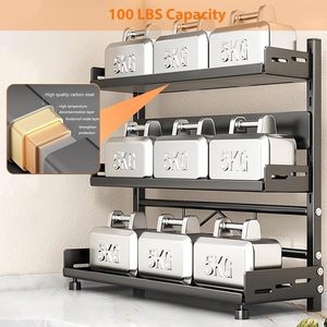 Multifunction Durable Modern <b>Chrome</b>-Plated Iron Space-Saving Kitchen Storage Rack Organizer Spice Food Tools Seasoning Shelves - Product Image 4
