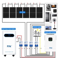 Système d'énergie solaire hybride 3kva-15kva MPPT, panneau solaire lithium-ion, onduleur, batterie 51.2V 300Ah T.Y.L