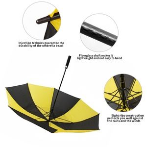 Automatic Open Golf <b>Umbrella</b> with Double Canopy Waterproof for Logo Printing Promotional Use - Product Image 5