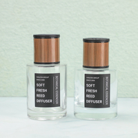100ml 150ml Cristal Verre Diffuseur Arôme Huile Bouteille De Parfum En Verre Avec Couvercle En Bois Rechargeable Clair Voiture Reed Diffuseur Bouteille