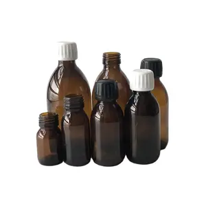 Contenedor de vidrio para medicina Herbal, tapón de rosca a prueba de manipulaciones, 30/60/90/125/150/180/200/250/300/500ml