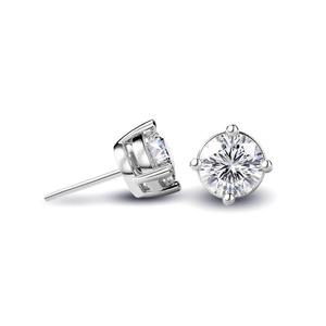 Luxury 925 Sterling <b>Silver</b> <b>Stud</b> <b>Earrings</b> for Women Trendy Brilliant Cut Moissanite 0.4 CT Gold Plating Claw Setting - Product Image 4
