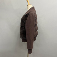 Veste d'hiver rembourrée pour femme, 90% duvet de canard blanc, fourrure de vison véritable, polaire brossée, style bomber