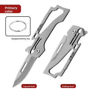 סגסוגת טיטניום קצה ישר כיתה תעשייתי רב תכליתיים קיפול כלי סכין בקבוק פותחן חיצוני נייד - Product Image 6
