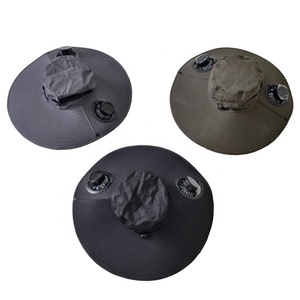 Ngoài trời rộng vành Sun hat với 2 quạt năng lượng mặt trời chất lượng cao <span class=keywords><strong>fan</strong></span> hâm mộ năng lượng mặt trời hat với USB sạc cho câu cá đi bộ đường dài săn bắn phụ kiện - Product Image 5